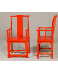 "The Lava Chair", Yoke Back Armchairs with Custom Deep Orange Lacquer, a Pair-13. Asian & Chinese Furniture, Art, Antiques, Vintage Home Décor for sale at FEA Home