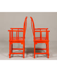 "The Lava Chair", Yoke Back Armchairs with Custom Deep Orange Lacquer, a Pair-16. Asian & Chinese Furniture, Art, Antiques, Vintage Home Décor for sale at FEA Home