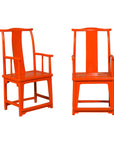 "The Lava Chair", Yoke Back Armchairs with Custom Deep Orange Lacquer, a Pair-17. Asian & Chinese Furniture, Art, Antiques, Vintage Home Décor for sale at FEA Home