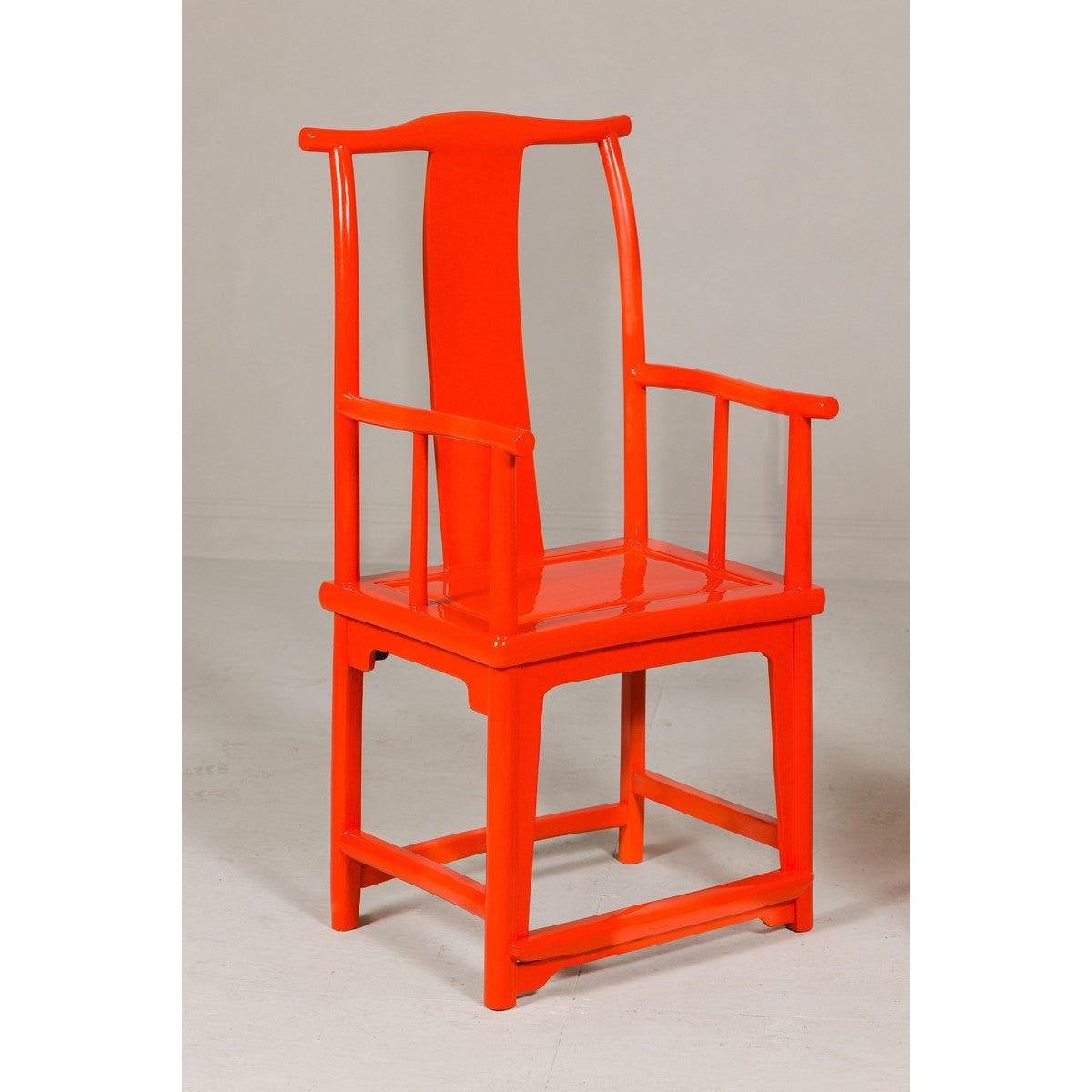 "The Lava Chair", Yoke Back Armchairs with Custom Deep Orange Lacquer, a Pair-3. Asian & Chinese Furniture, Art, Antiques, Vintage Home Décor for sale at FEA Home