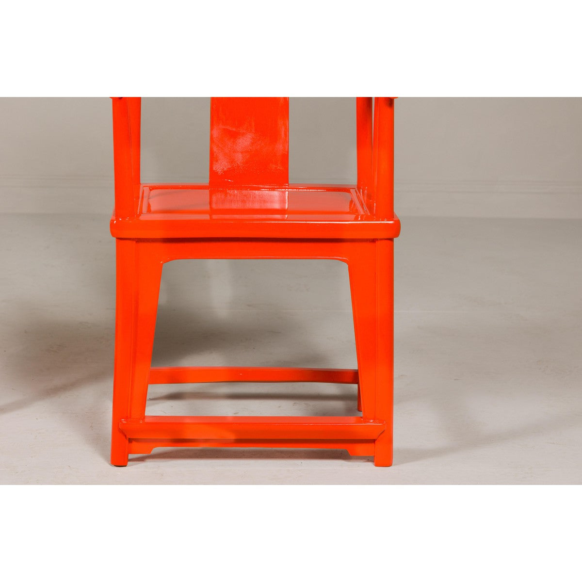 "The Lava Chair", Yoke Back Armchairs with Custom Deep Orange Lacquer, a Pair-4. Asian & Chinese Furniture, Art, Antiques, Vintage Home Décor for sale at FEA Home
