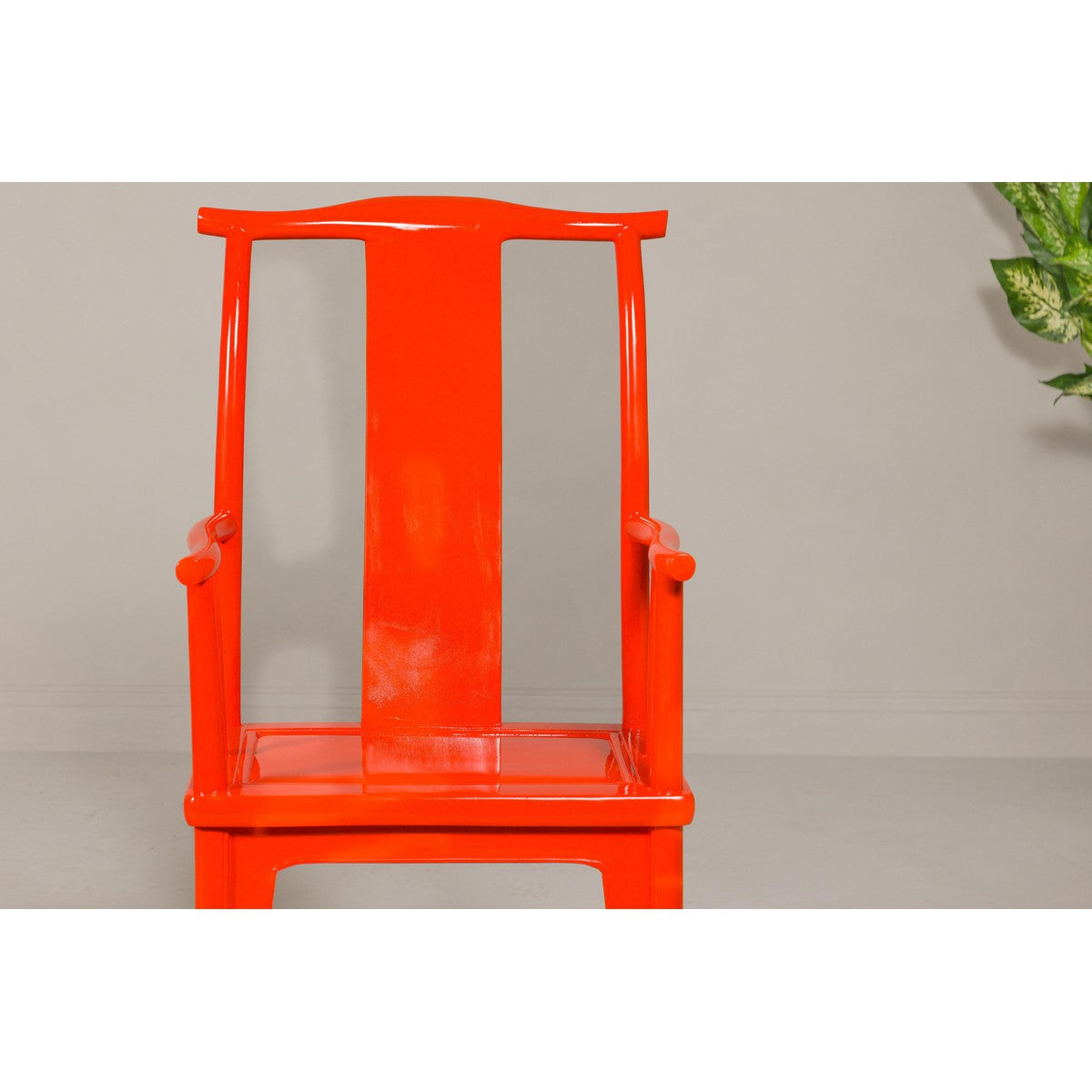 "The Lava Chair", Yoke Back Armchairs with Custom Deep Orange Lacquer, a Pair-5. Asian & Chinese Furniture, Art, Antiques, Vintage Home Décor for sale at FEA Home