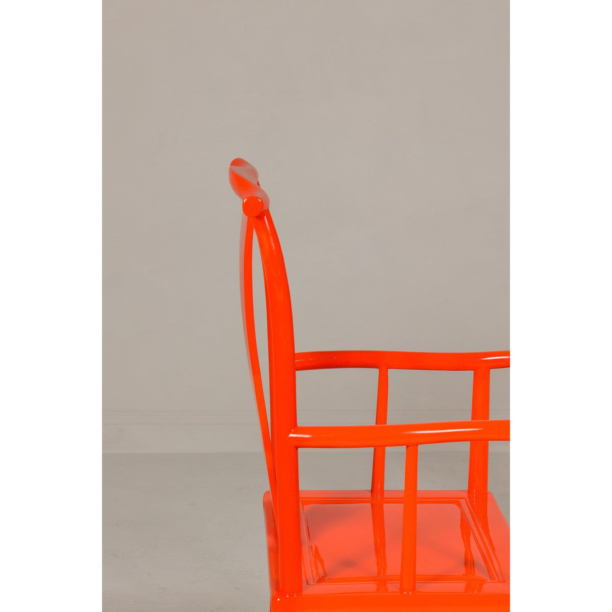 "The Lava Chair", Yoke Back Armchairs with Custom Deep Orange Lacquer, a Pair-8. Asian & Chinese Furniture, Art, Antiques, Vintage Home Décor for sale at FEA Home