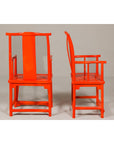 "The Lava Chair", Yoke Back Armchairs with Custom Deep Orange Lacquer, a Pair-9. Asian & Chinese Furniture, Art, Antiques, Vintage Home Décor for sale at FEA Home