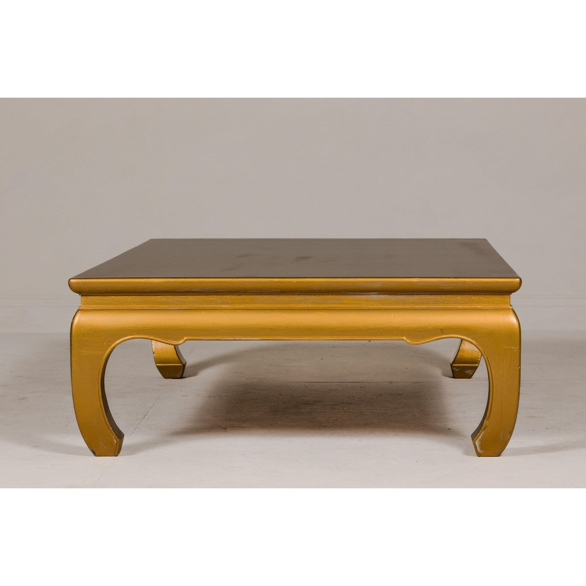 Gold Lacquered Ming Dynasty Style Chow Leg Coffee Table with Carved Apron-13. Asian & Chinese Furniture, Art, Antiques, Vintage Home Décor for sale at FEA Home
