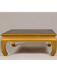 Gold Lacquered Ming Dynasty Style Chow Leg Coffee Table with Carved Apron-13. Asian & Chinese Furniture, Art, Antiques, Vintage Home Décor for sale at FEA Home