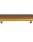 Gold Lacquered Ming Dynasty Style Chow Leg Coffee Table with Carved Apron-1. Asian & Chinese Furniture, Art, Antiques, Vintage Home Décor for sale at FEA Home