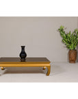 Gold Lacquered Ming Dynasty Style Chow Leg Coffee Table with Carved Apron-2. Asian & Chinese Furniture, Art, Antiques, Vintage Home Décor for sale at FEA Home
