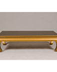 Gold Lacquered Ming Dynasty Style Chow Leg Coffee Table with Carved Apron-3. Asian & Chinese Furniture, Art, Antiques, Vintage Home Décor for sale at FEA Home