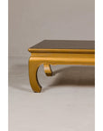 Gold Lacquered Ming Dynasty Style Chow Leg Coffee Table with Carved Apron-6. Asian & Chinese Furniture, Art, Antiques, Vintage Home Décor for sale at FEA Home