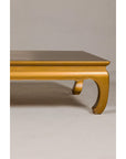 Gold Lacquered Ming Dynasty Style Chow Leg Coffee Table with Carved Apron-7. Asian & Chinese Furniture, Art, Antiques, Vintage Home Décor for sale at FEA Home