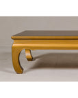 Gold Lacquered Ming Dynasty Style Chow Leg Coffee Table with Carved Apron-8. Asian & Chinese Furniture, Art, Antiques, Vintage Home Décor for sale at FEA Home