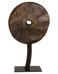 Ancient Wooden Cart Wheel on Custom Base-14. Asian & Chinese Furniture, Art, Antiques, Vintage Home Décor for sale at FEA Home