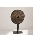 Ancient Wooden Cart Wheel on Custom Base-2. Asian & Chinese Furniture, Art, Antiques, Vintage Home Décor for sale at FEA Home