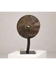 Ancient Wooden Cart Wheel on Custom Base-3. Asian & Chinese Furniture, Art, Antiques, Vintage Home Décor for sale at FEA Home