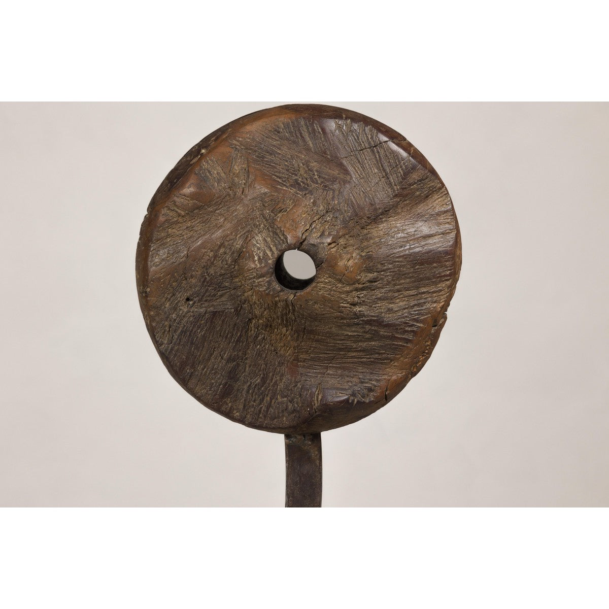 Ancient Wooden Cart Wheel on Custom Base-6. Asian & Chinese Furniture, Art, Antiques, Vintage Home Décor for sale at FEA Home