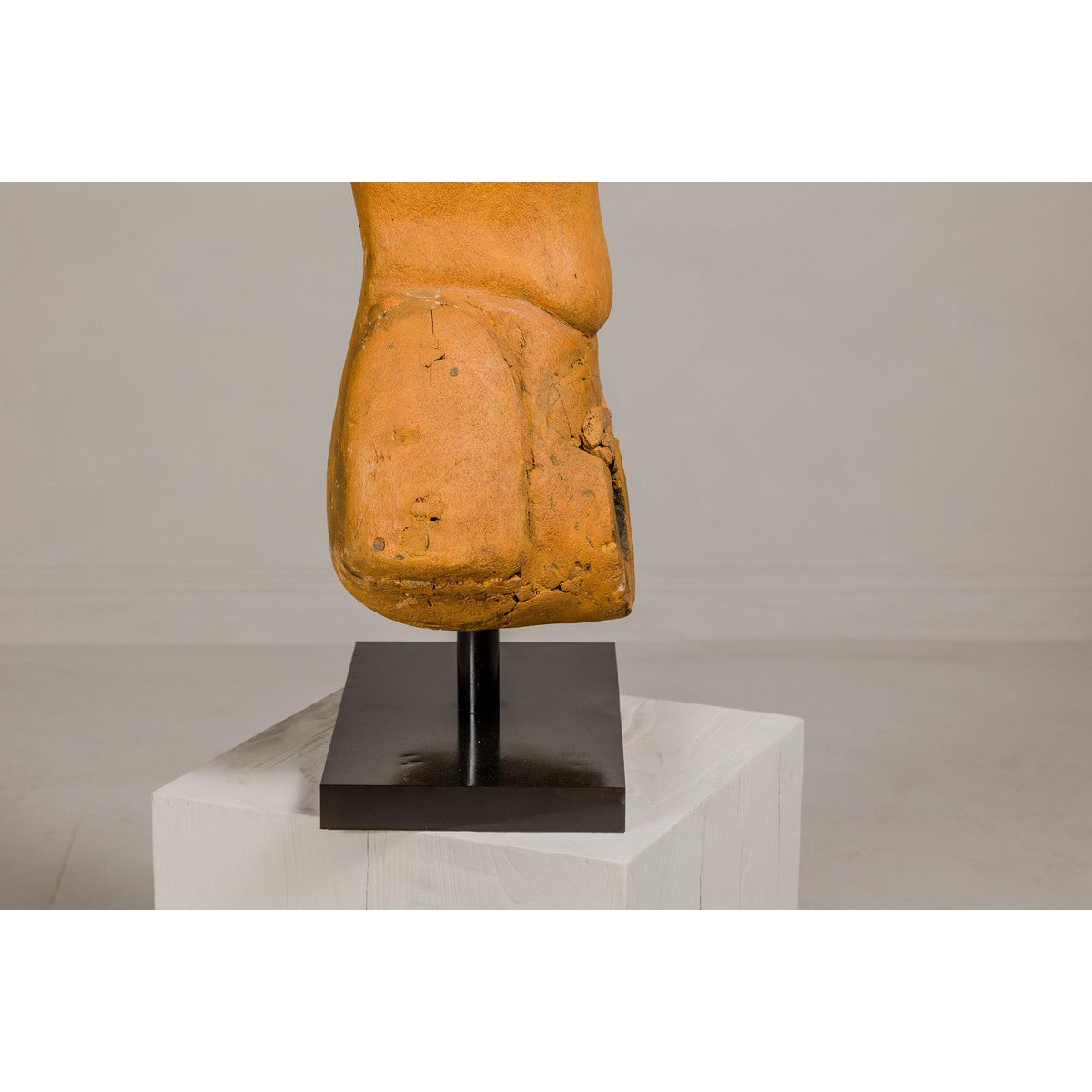 Cavalier Sans Tête, Carved Wooden Torso Mounted on Custom Black Lacquer Base-10. Asian & Chinese Furniture, Art, Antiques, Vintage Home Décor for sale at FEA Home