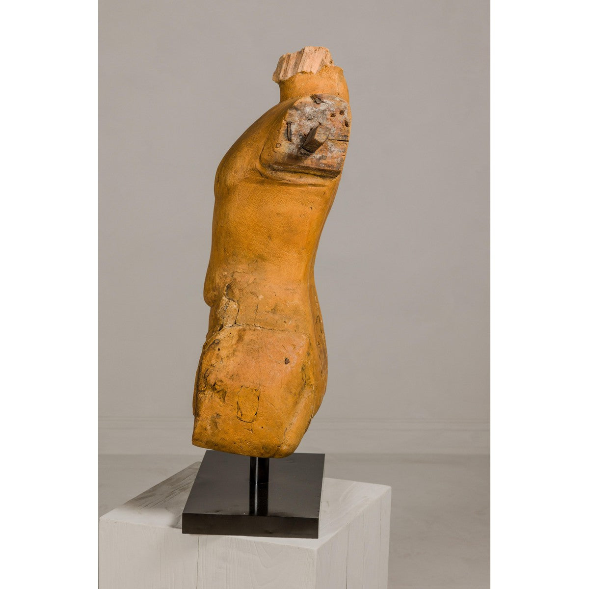 Cavalier Sans Tête, Carved Wooden Torso Mounted on Custom Black Lacquer Base-14. Asian & Chinese Furniture, Art, Antiques, Vintage Home Décor for sale at FEA Home