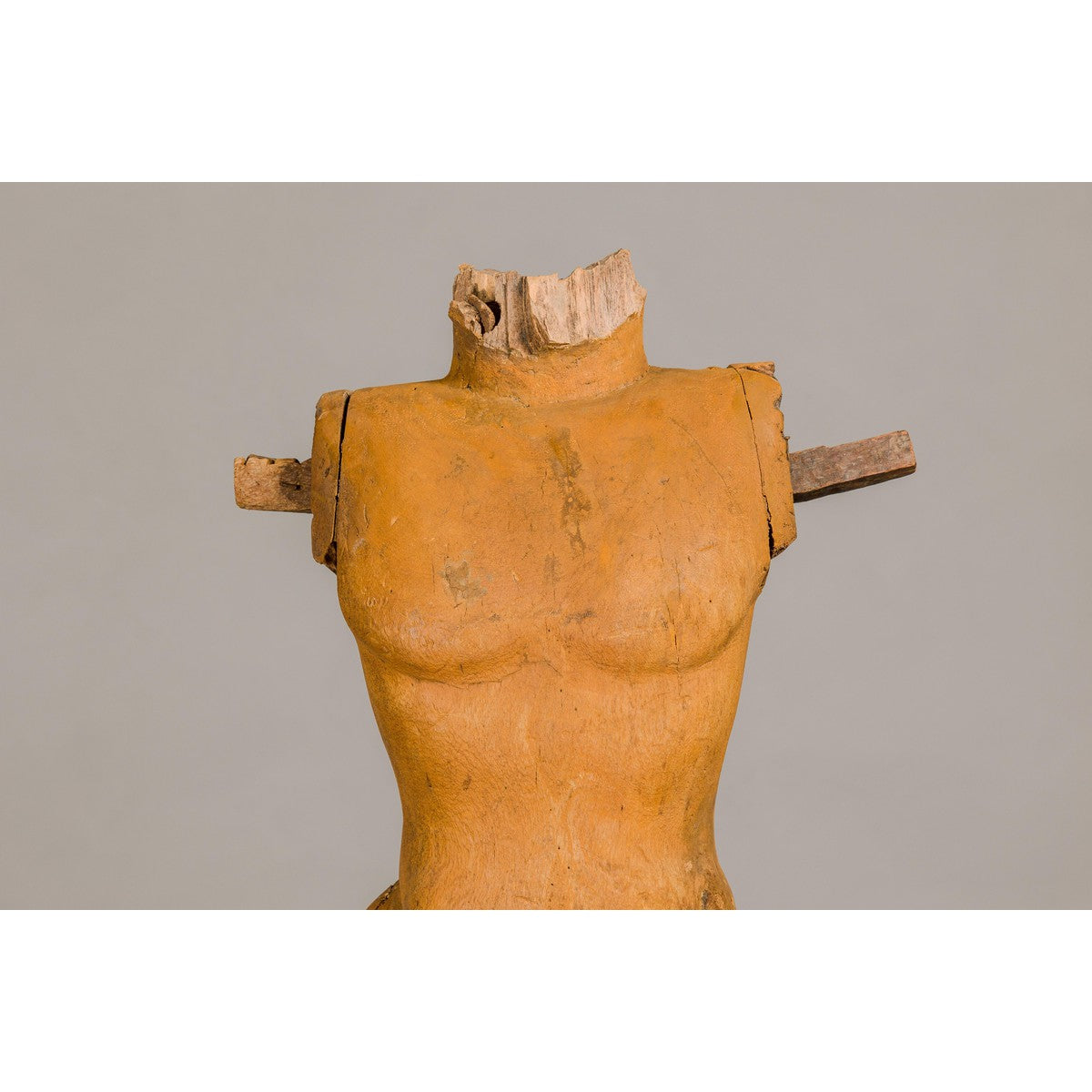 Cavalier Sans Tête, Carved Wooden Torso Mounted on Custom Black Lacquer Base-3. Asian & Chinese Furniture, Art, Antiques, Vintage Home Décor for sale at FEA Home