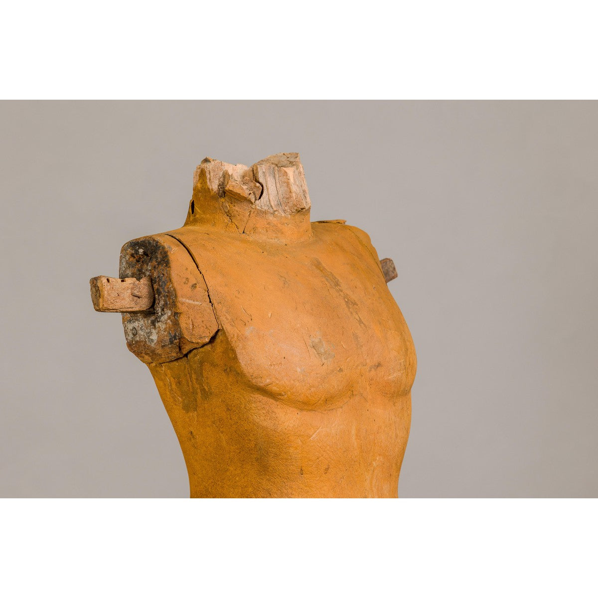 Cavalier Sans Tête, Carved Wooden Torso Mounted on Custom Black Lacquer Base-7. Asian & Chinese Furniture, Art, Antiques, Vintage Home Décor for sale at FEA Home