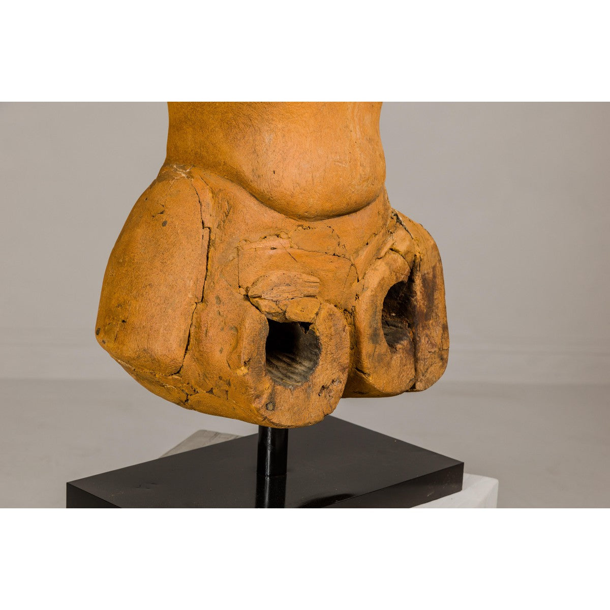 Cavalier Sans Tête, Carved Wooden Torso Mounted on Custom Black Lacquer Base-8. Asian & Chinese Furniture, Art, Antiques, Vintage Home Décor for sale at FEA Home