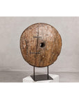Ancient Cart Wheel Mounted on Black Lacquer Base with Rustic Character-15. Asian & Chinese Furniture, Art, Antiques, Vintage Home Décor for sale at FEA Home