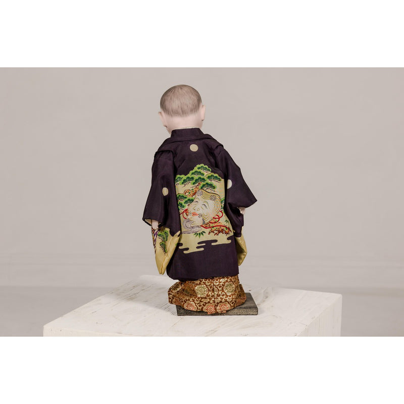 Ichimatsu Doll of a Little Boy Dressed in a City Kimono, circa 1950-YN8059-10. Asian & Chinese Furniture, Art, Antiques, Vintage Home Décor for sale at FEA Home