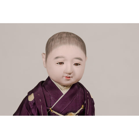 Ichimatsu Doll of a Little Boy Dressed in a City Kimono, circa 1950-YN8059-15. Asian & Chinese Furniture, Art, Antiques, Vintage Home Décor for sale at FEA Home