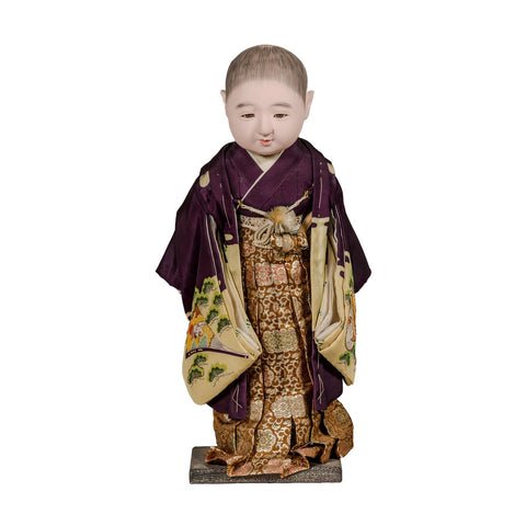 Ichimatsu Doll of a Little Boy Dressed in a City Kimono, circa 1950-YN8059-16. Asian & Chinese Furniture, Art, Antiques, Vintage Home Décor for sale at FEA Home
