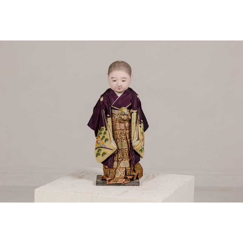 Ichimatsu Doll of a Little Boy Dressed in a City Kimono, circa 1950-YN8059-2. Asian & Chinese Furniture, Art, Antiques, Vintage Home Décor for sale at FEA Home