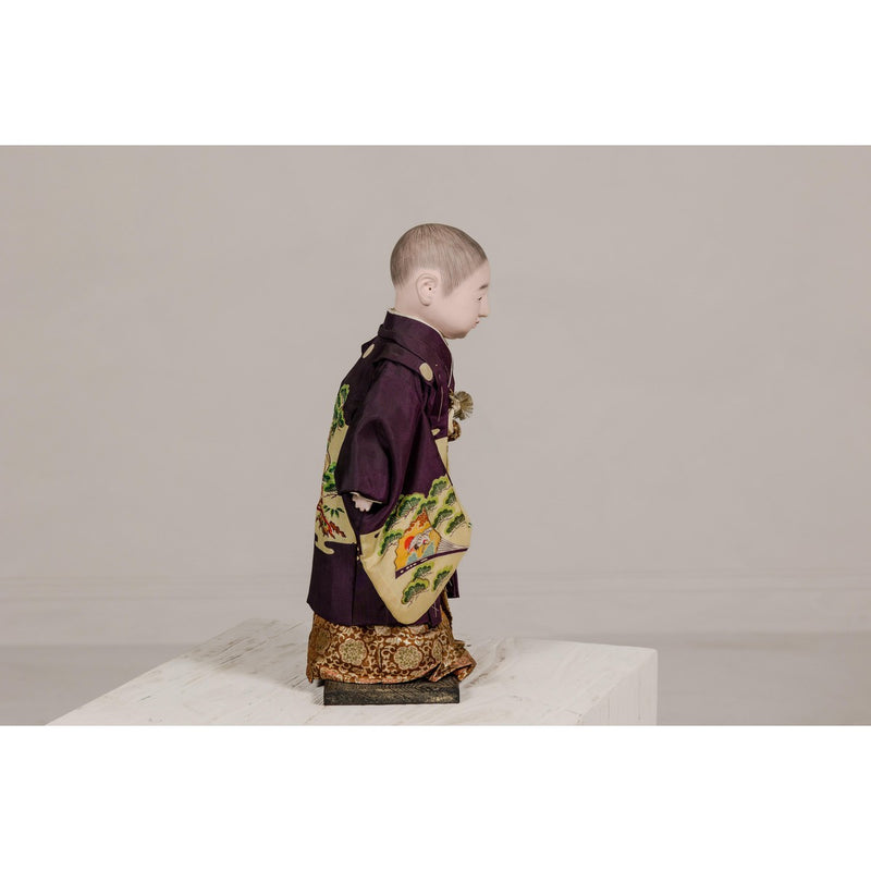 Ichimatsu Doll of a Little Boy Dressed in a City Kimono, circa 1950-YN8059-9. Asian & Chinese Furniture, Art, Antiques, Vintage Home Décor for sale at FEA Home