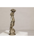 Baroque Style Silvered Bronze Statuette of a Putto Carrying a Fruit Basket-10. Asian & Chinese Furniture, Art, Antiques, Vintage Home Décor for sale at FEA Home