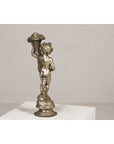 Baroque Style Silvered Bronze Statuette of a Putto Carrying a Fruit Basket-11. Asian & Chinese Furniture, Art, Antiques, Vintage Home Décor for sale at FEA Home