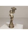 Baroque Style Silvered Bronze Statuette of a Putto Carrying a Fruit Basket-3. Asian & Chinese Furniture, Art, Antiques, Vintage Home Décor for sale at FEA Home