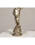 Baroque Style Silvered Bronze Statuette of a Putto Carrying a Fruit Basket-5. Asian & Chinese Furniture, Art, Antiques, Vintage Home Décor for sale at FEA Home