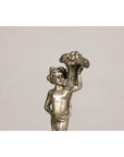 Baroque Style Silvered Bronze Statuette of a Putto Carrying a Fruit Basket-6. Asian & Chinese Furniture, Art, Antiques, Vintage Home Décor for sale at FEA Home
