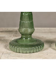Green Glass Gas Lights with Meander Friezes, a Vintage Pair-10. Asian & Chinese Furniture, Art, Antiques, Vintage Home Décor for sale at FEA Home