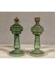 Green Glass Gas Lights with Meander Friezes, a Vintage Pair-11. Asian & Chinese Furniture, Art, Antiques, Vintage Home Décor for sale at FEA Home