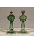 Green Glass Gas Lights with Meander Friezes, a Vintage Pair-12. Asian & Chinese Furniture, Art, Antiques, Vintage Home Décor for sale at FEA Home