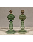 Green Glass Gas Lights with Meander Friezes, a Vintage Pair-13. Asian & Chinese Furniture, Art, Antiques, Vintage Home Décor for sale at FEA Home