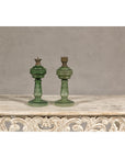 Green Glass Gas Lights with Meander Friezes, a Vintage Pair-3. Asian & Chinese Furniture, Art, Antiques, Vintage Home Décor for sale at FEA Home