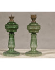 Green Glass Gas Lights with Meander Friezes, a Vintage Pair-4. Asian & Chinese Furniture, Art, Antiques, Vintage Home Décor for sale at FEA Home