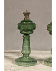 Green Glass Gas Lights with Meander Friezes, a Vintage Pair-6. Asian & Chinese Furniture, Art, Antiques, Vintage Home Décor for sale at FEA Home