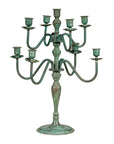 Vintage Two-Tiered Eight Arm Candelabra with Verdigris Patina-11. Asian & Chinese Furniture, Art, Antiques, Vintage Home Décor for sale at FEA Home