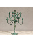 Vintage Two-Tiered Eight Arm Candelabra with Verdigris Patina-7. Asian & Chinese Furniture, Art, Antiques, Vintage Home Décor for sale at FEA Home