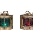 Pair of Nippon Sento Ship Lanterns with Green and Red Glass, Unwired-1. Asian & Chinese Furniture, Art, Antiques, Vintage Home Décor for sale at FEA Home