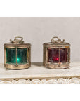 Pair of Nippon Sento Ship Lanterns with Green and Red Glass, Unwired-2. Asian & Chinese Furniture, Art, Antiques, Vintage Home Décor for sale at FEA Home