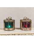 Pair of Nippon Sento Ship Lanterns with Green and Red Glass, Unwired-3. Asian & Chinese Furniture, Art, Antiques, Vintage Home Décor for sale at FEA Home