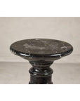 Vintage Black Marble Column Pedestal with White Veining and Stepped Base-11. Asian & Chinese Furniture, Art, Antiques, Vintage Home Décor for sale at FEA Home