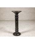 Vintage Black Marble Column Pedestal with White Veining and Stepped Base-15. Asian & Chinese Furniture, Art, Antiques, Vintage Home Décor for sale at FEA Home